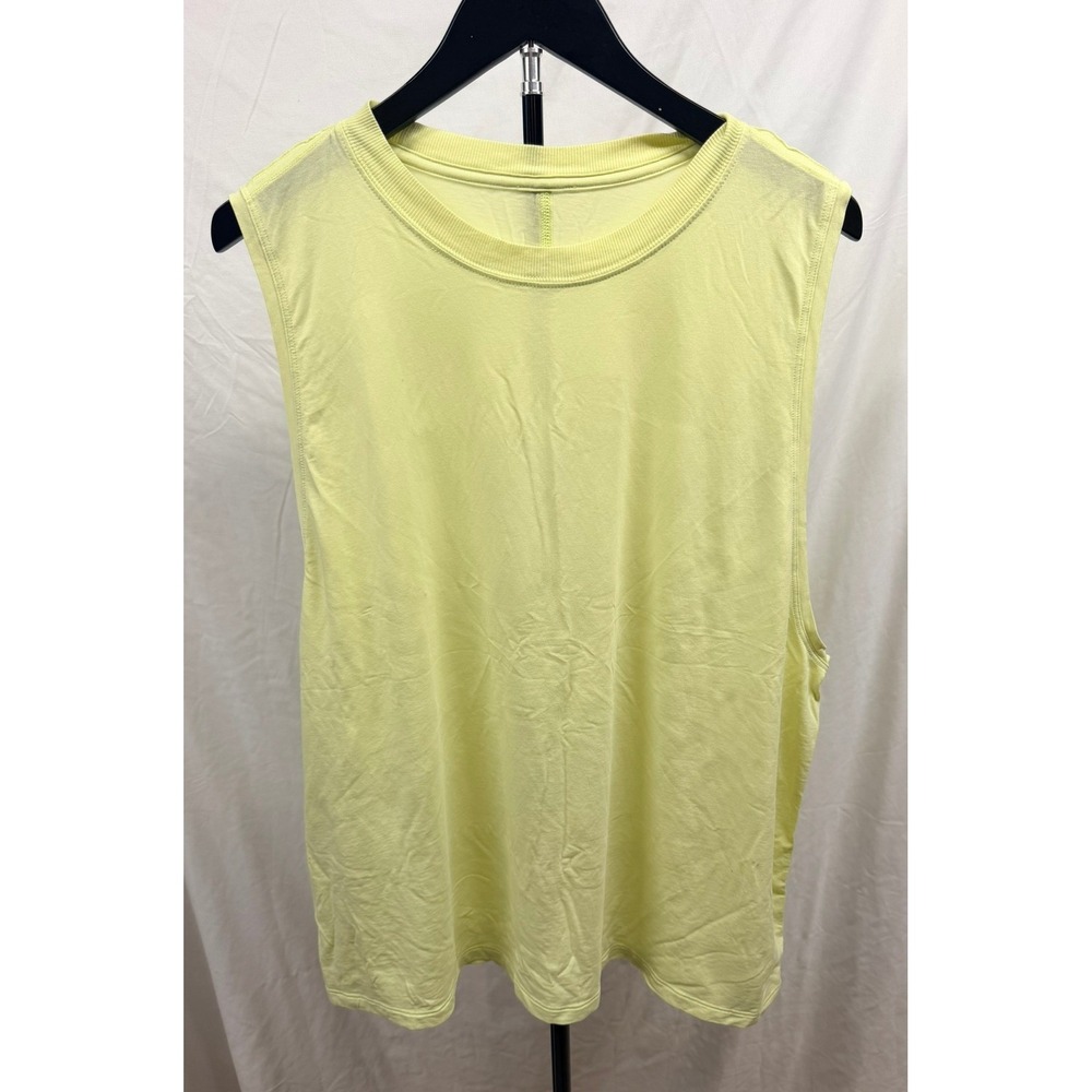 Lululemon Women's All Yours Sleeveless Pima Cotton Muscle Tank in Yellow Sz 12